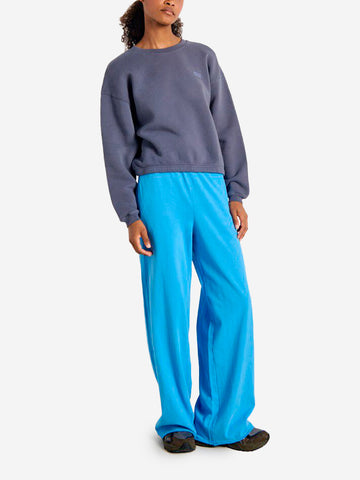 AMERICAN VINTAGE Felpa girocollo blu 'Izubird' in cotone stretch con logo blu