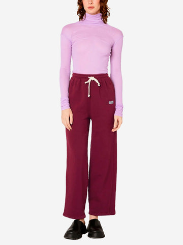 AMERICAN VINTAGE Pantaloni Joggers bordeaux in cotone stretch Bordeau