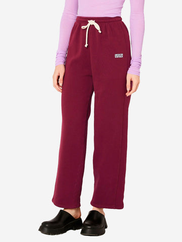 AMERICAN VINTAGE Pantaloni Joggers bordeaux in cotone stretch Bordeau