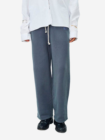 AMERICAN VINTAGE Pantaloni Joggers blu avio in cotone stretch blu