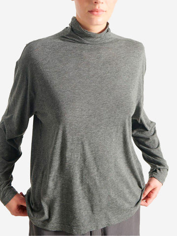 AMERICAN VINTAGE T-shirt maniche lunghe grigia a dolcevita grigio