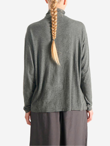 AMERICAN VINTAGE T-shirt maniche lunghe grigia a dolcevita grigio