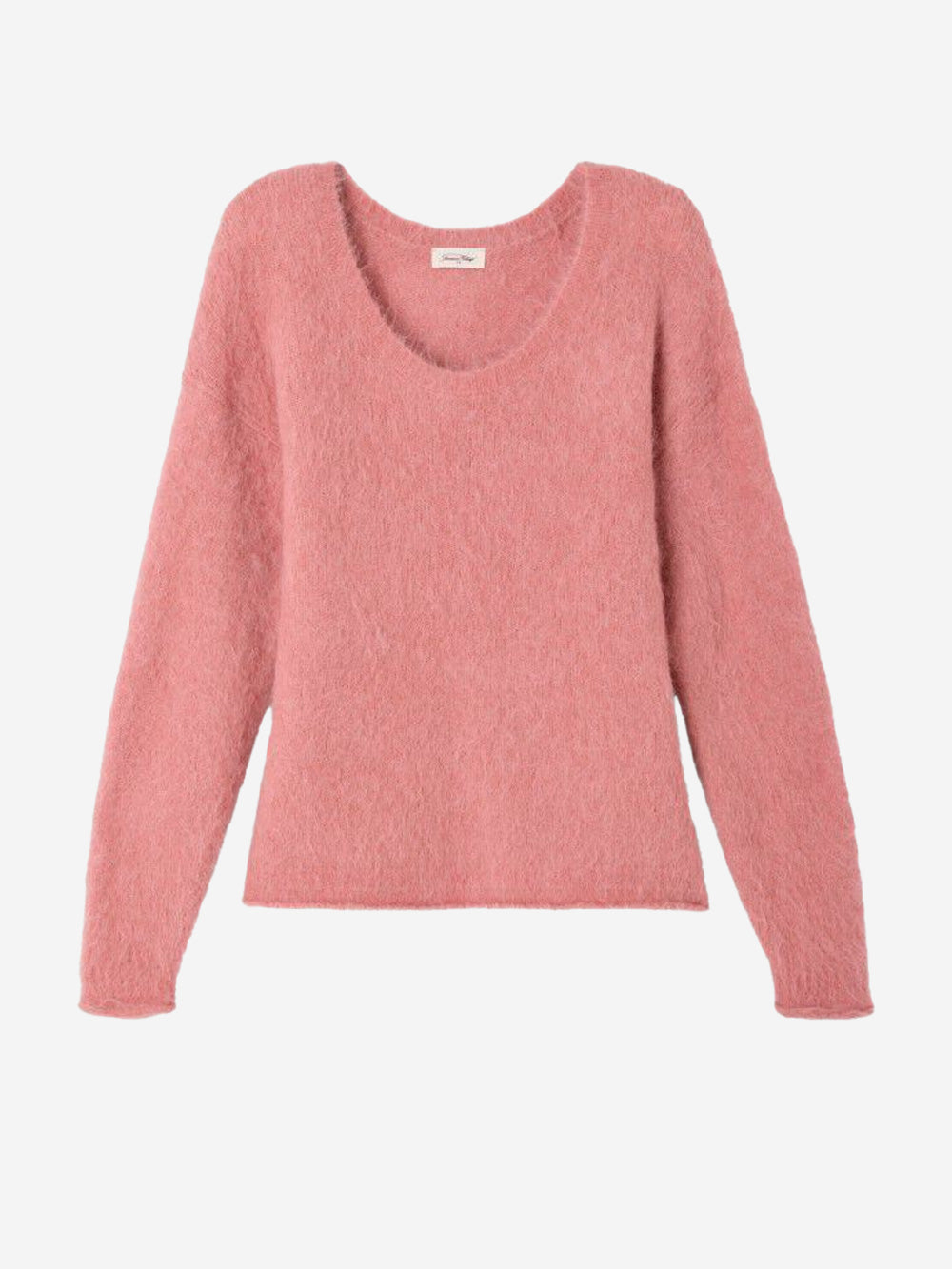 AMERICAN VINTAGE Maglione rosa con scllo a U in misto alpaca Rosa Urbanstaroma