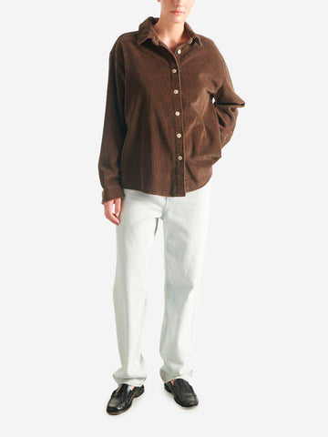 AMERICAN VINTAGE Camicia 'Padow' in velluto a coste marrone Marrone