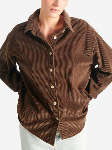 AMERICAN VINTAGE Camicia 'Padow' in velluto a coste marrone Marrone