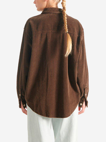 AMERICAN VINTAGE Camicia 'Padow' in velluto a coste marrone Marrone