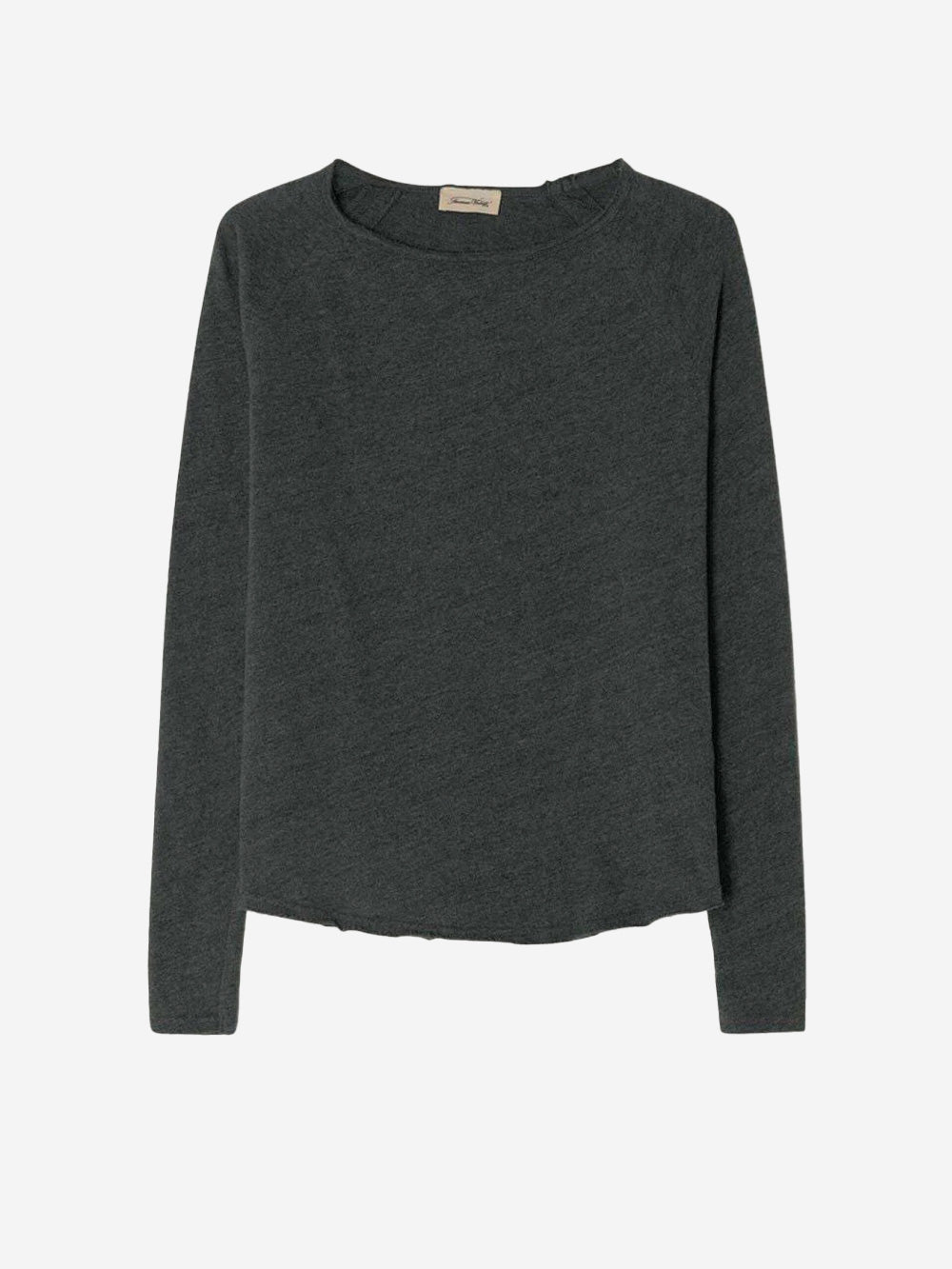 AMERICAN VINTAGE T-shirt nera vintage a maniche lunghe basica con scollo a barchetta Nero Urbanstaroma