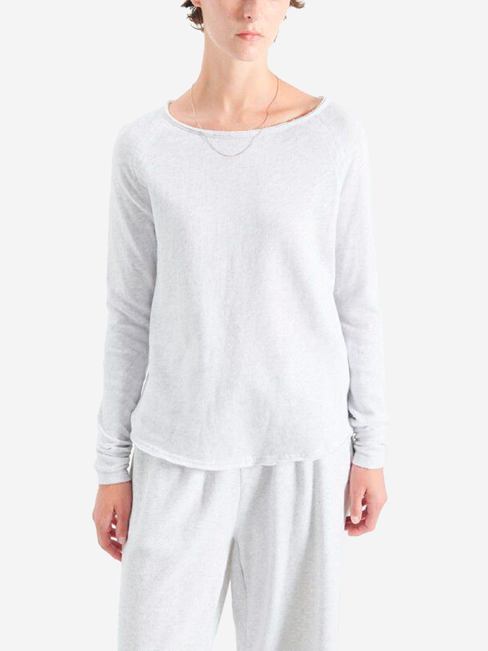 AMERICAN VINTAGE T-shirt a maniche lunghe basica con scollo a barchetta Grigio Urbanstaroma