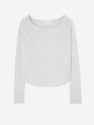 AMERICAN VINTAGE T-shirt a maniche lunghe basica con scollo a barchetta Grigio
