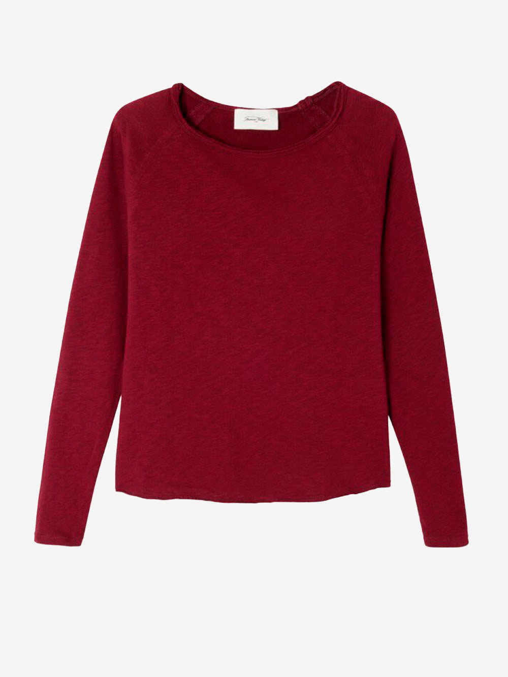 AMERICAN VINTAGE T-shirt rossa a maniche lunghe basica con scollo a barchetta Rosso Urbanstaroma