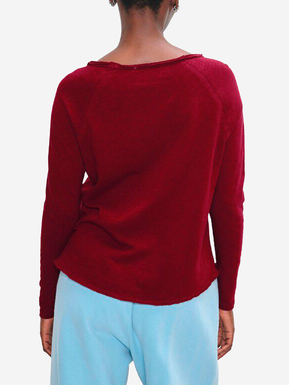 AMERICAN VINTAGE T-shirt rossa a maniche lunghe basica con scollo a barchetta Rosso Urbanstaroma