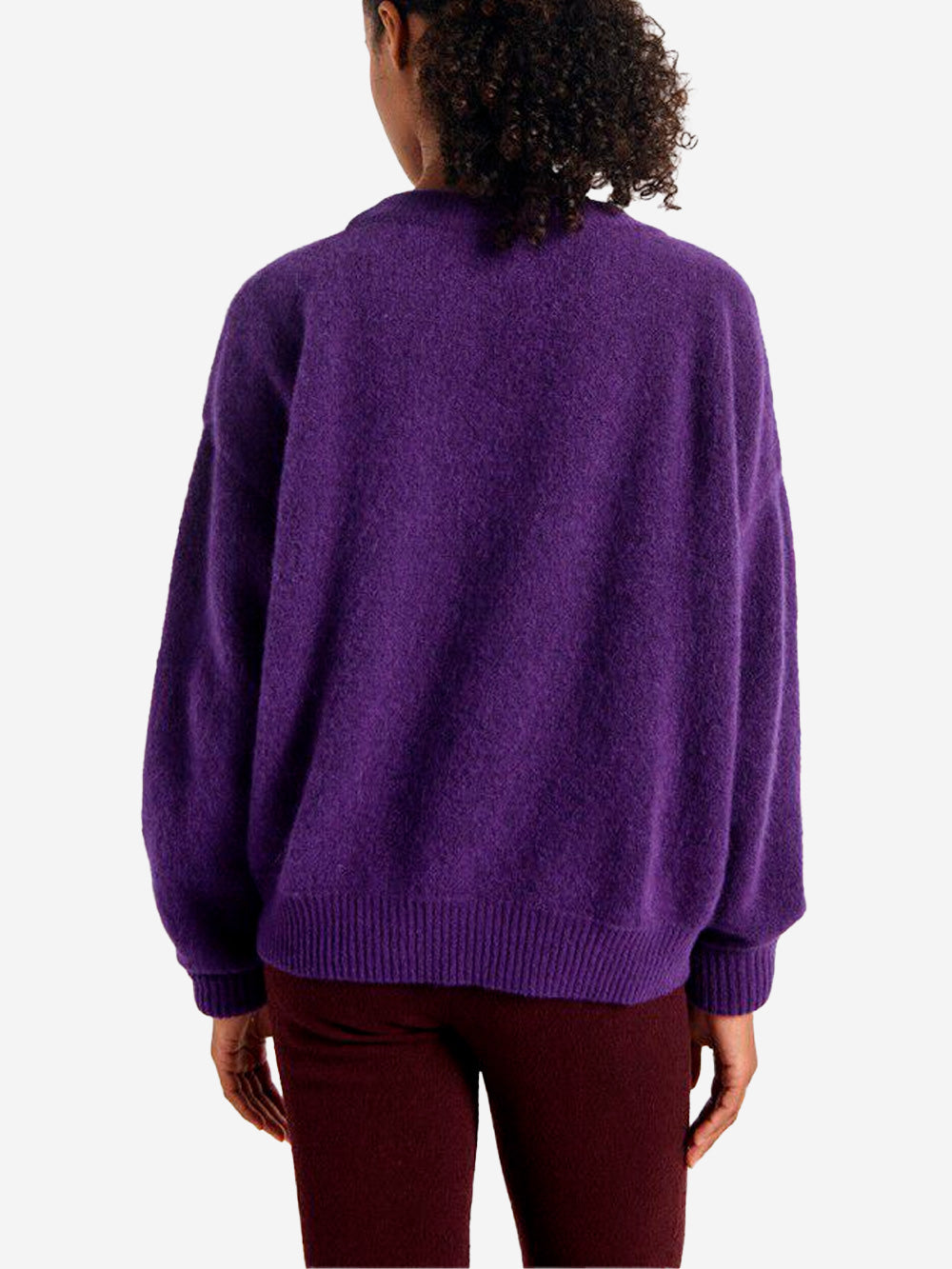 AMERICAN VINTAGE Maglione viola misto lana con scollo a barchetta Viola Urbanstaroma