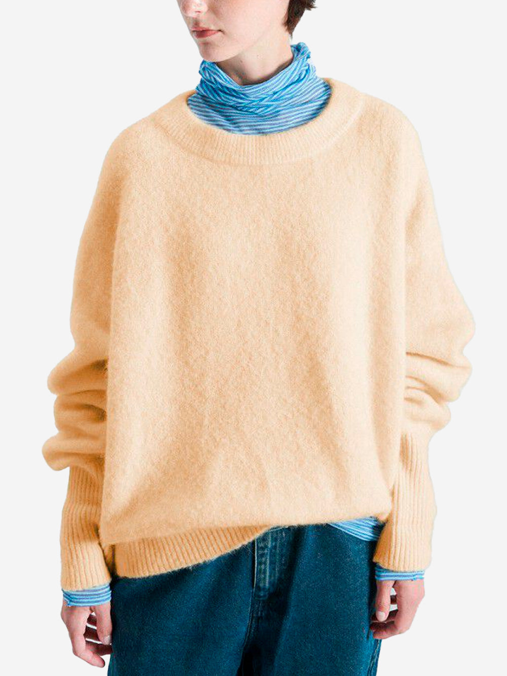 AMERICAN VINTAGE Maglione crema in misto lana con scollo a barchetta Crema Urbanstaroma