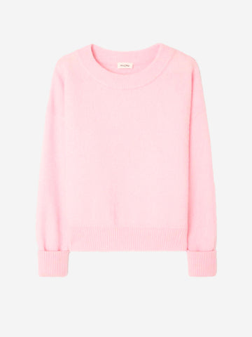 AMERICAN VINTAGE Maglione rosa misto lana con scollo a barchetta Rosa