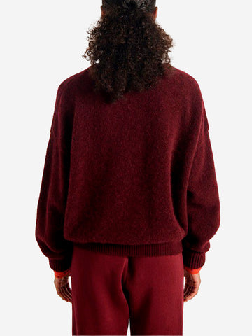 AMERICAN VINTAGE Maglione bordeaux misto lana con scollo a barchetta Bordeaux