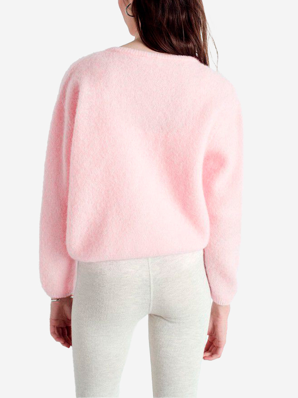 AMERICAN VINTAGE Cardigan girocollo rosa misto alpaca Rosa Urbanstaroma