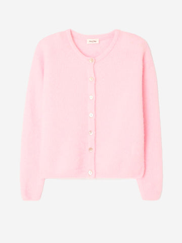 AMERICAN VINTAGE Cardigan girocollo rosa misto alpaca Rosa