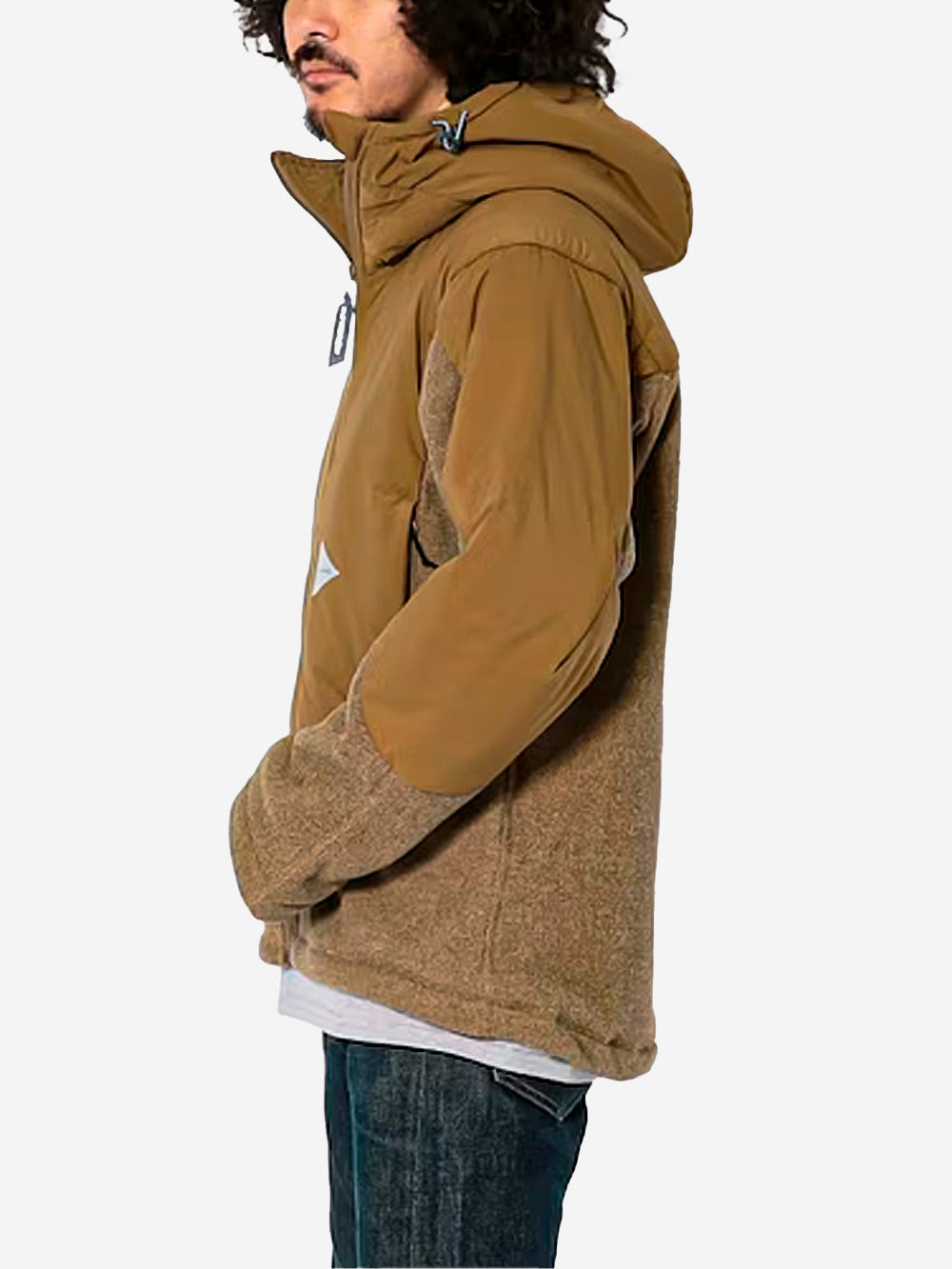 AND WANDER Giacca fleece con cappuccio e imbottitura Primaloft Beige Urbanstaroma