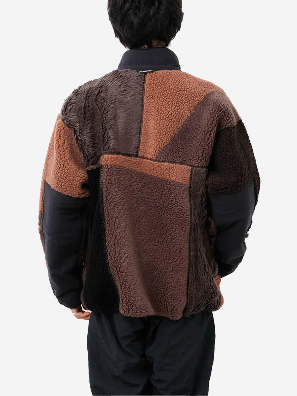 AND WANDER Mix boa jacket Marrone Urbanstaroma