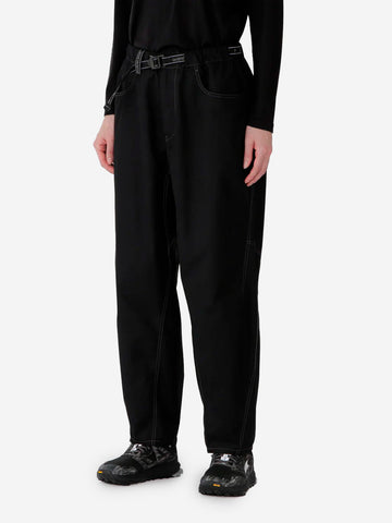 AND WANDER Pantaloni ampi neri High Count con cintura in vita Nero