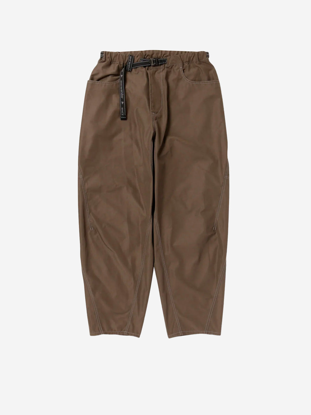 AND WANDER Pantaloni ampi khaki High Count con cintura in vita Verde Urbanstaroma