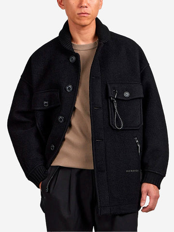 AND WANDER Giacca Wool Shaggy Nero