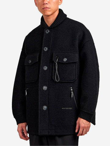 AND WANDER Giacca Wool Shaggy Nero