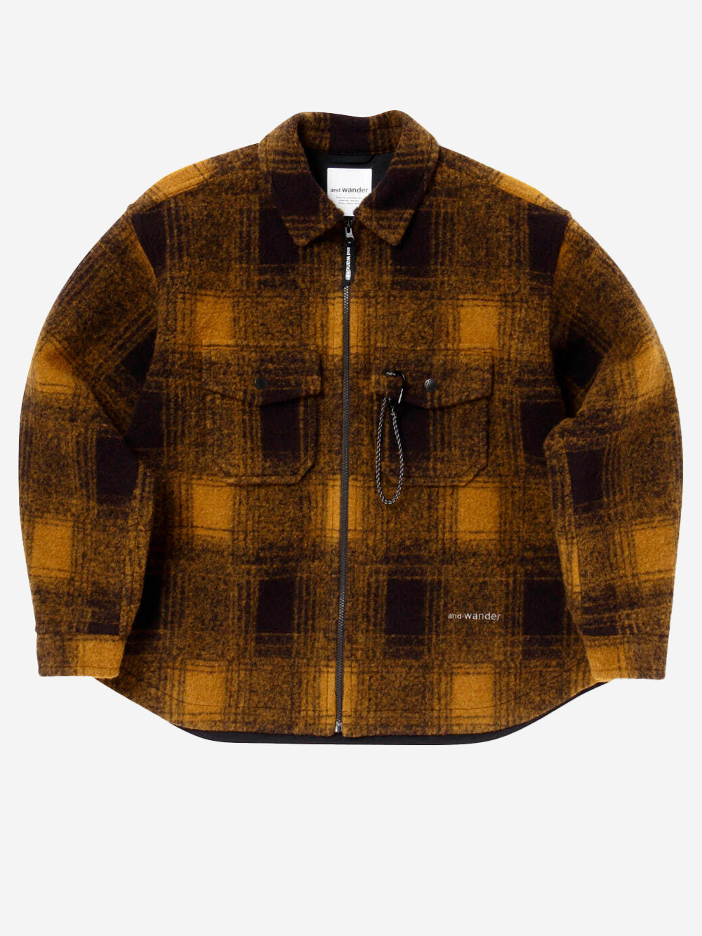 AND WANDER Giacca wool shaggy con zip Cammello Urbanstaroma