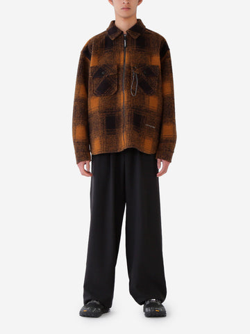 AND WANDER Giacca wool shaggy con zip Cammello