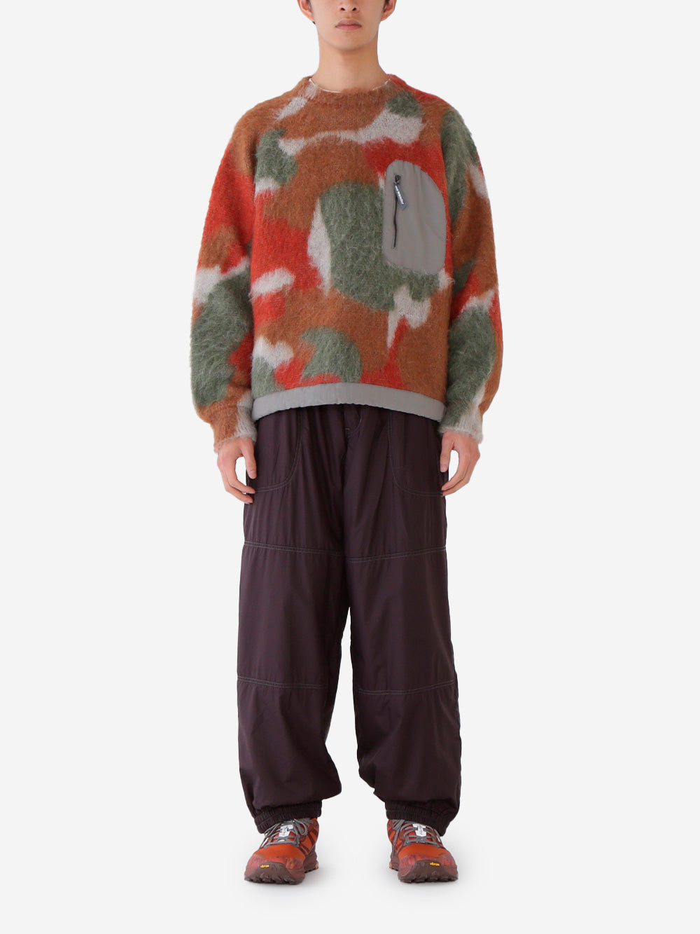 AND WANDER Maglione colorato shaggy con coulisse Marrone Urbanstaroma