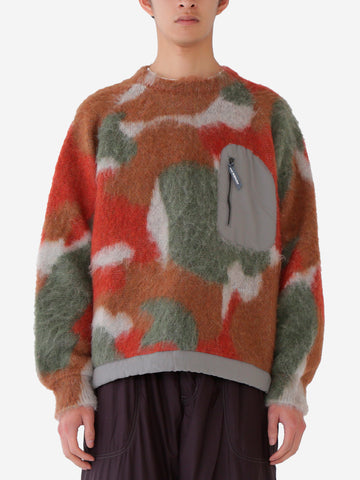 AND WANDER Maglione colorato shaggy con coulisse Marrone