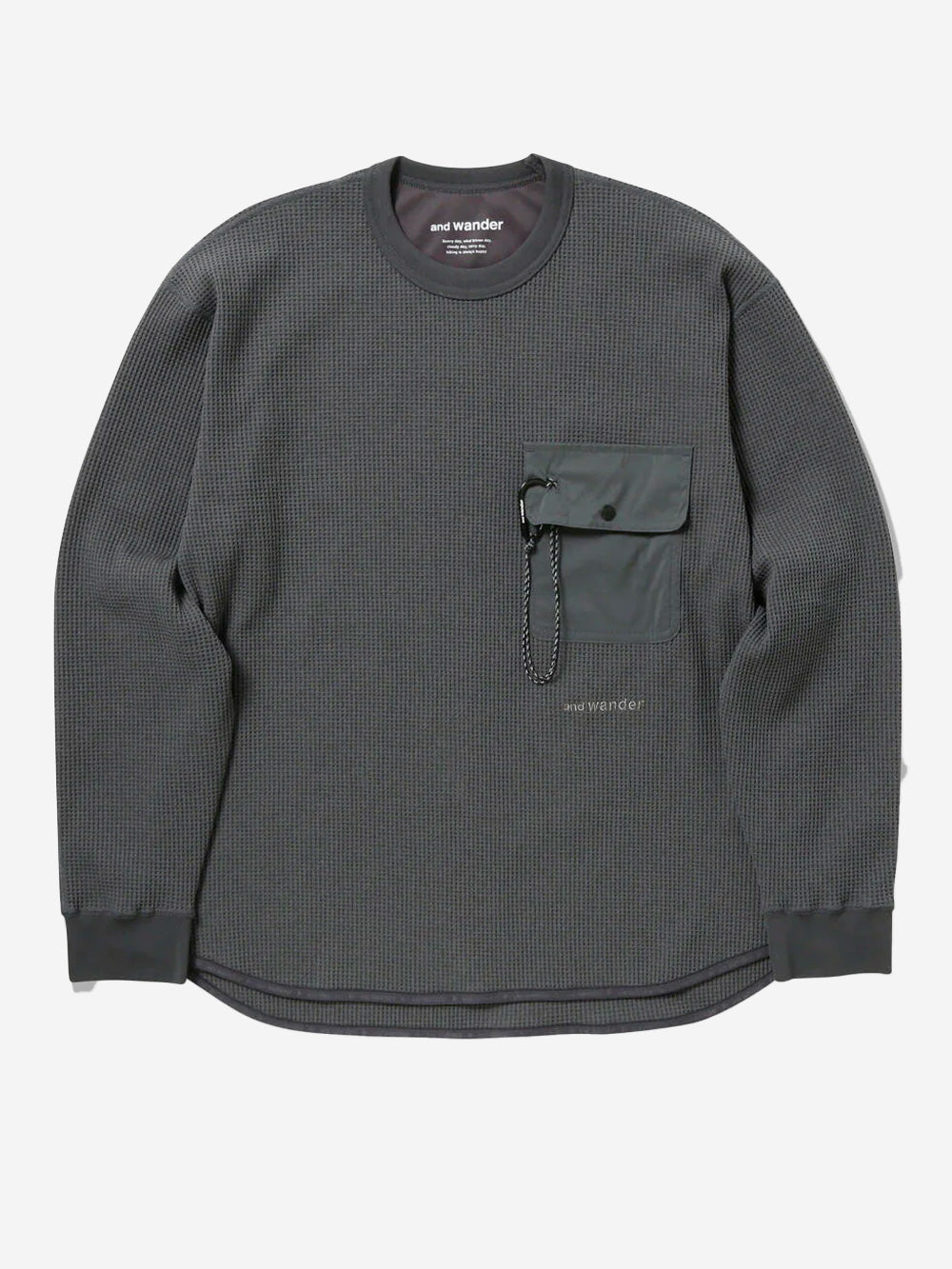 AND WANDER Maglia a manica lunga in tessuto tecnico waffle Grigio Urbanstaroma