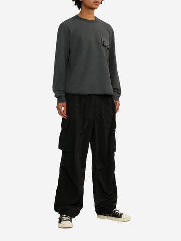 AND WANDER Maglia a manica lunga in tessuto tecnico waffle Grigio