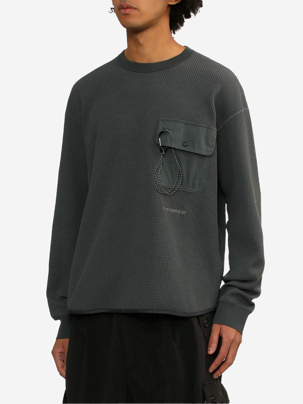 AND WANDER Maglia a manica lunga in tessuto tecnico waffle Grigio Urbanstaroma