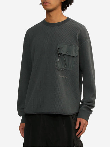 AND WANDER Maglia a manica lunga in tessuto tecnico waffle Grigio