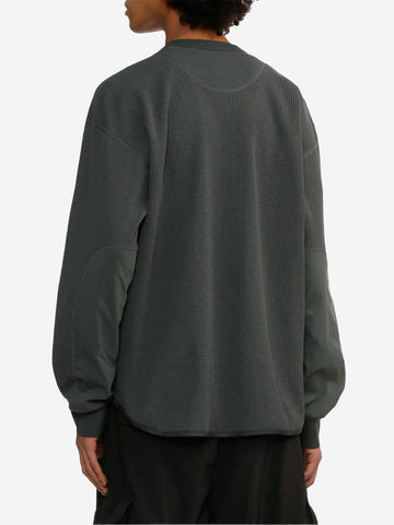 AND WANDER Maglia a manica lunga in tessuto tecnico waffle Grigio