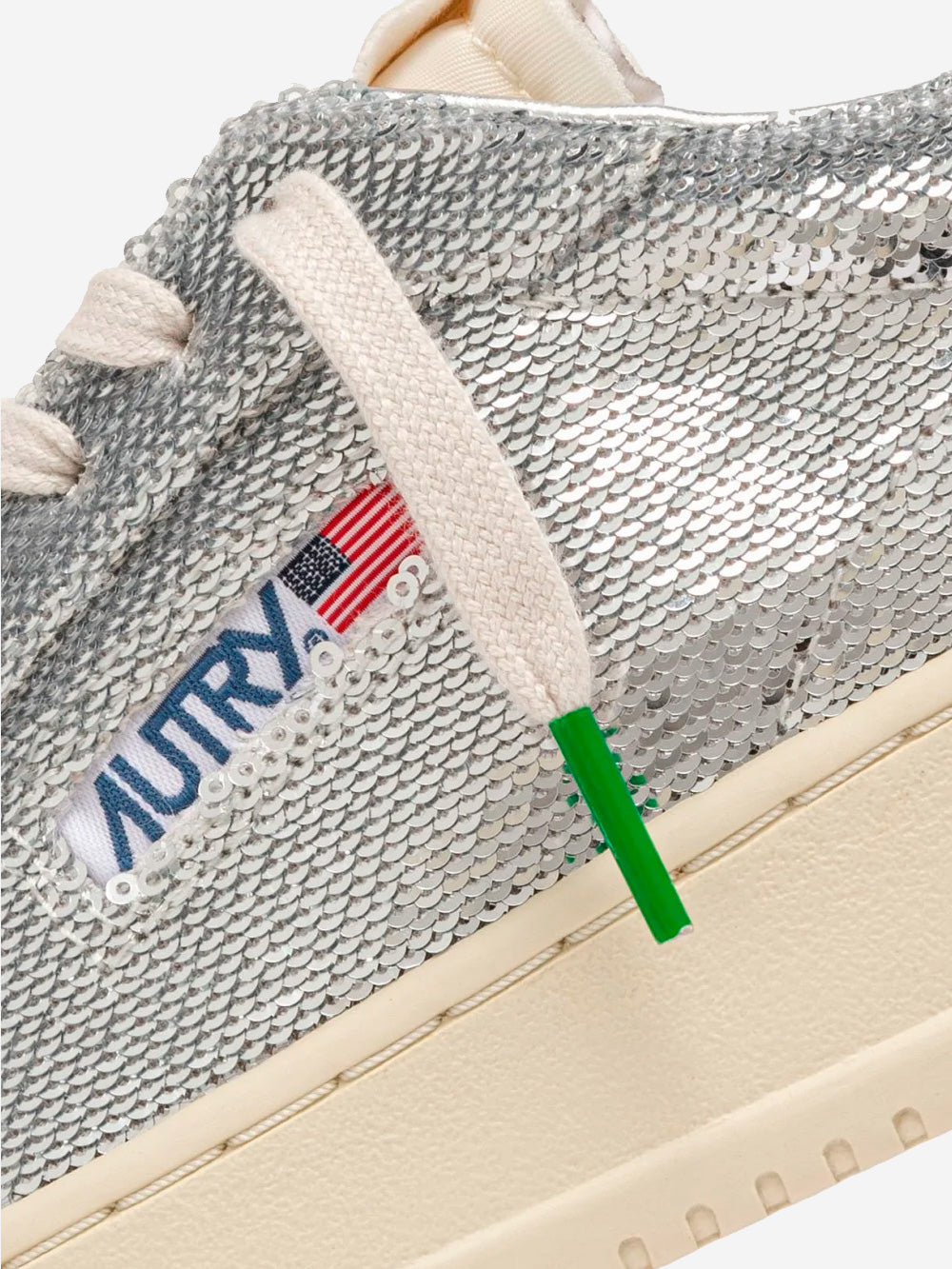 AUTRY W Dallas Low 'Sparkling' in pailettes argento e verde Argento verde Urbanstaroma