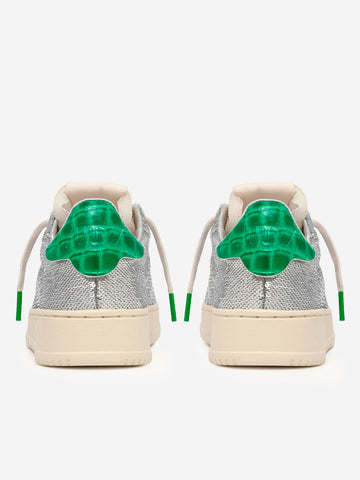 AUTRY W Dallas Low 'Sparkling' in pailettes argento e verde Argento verde