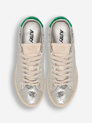 AUTRY W Dallas Low 'Sparkling' in pailettes argento e verde Argento verde