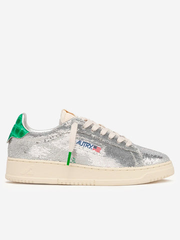 AUTRY W Dallas Low 'Sparkling' in pailettes argento e verde Argento verde