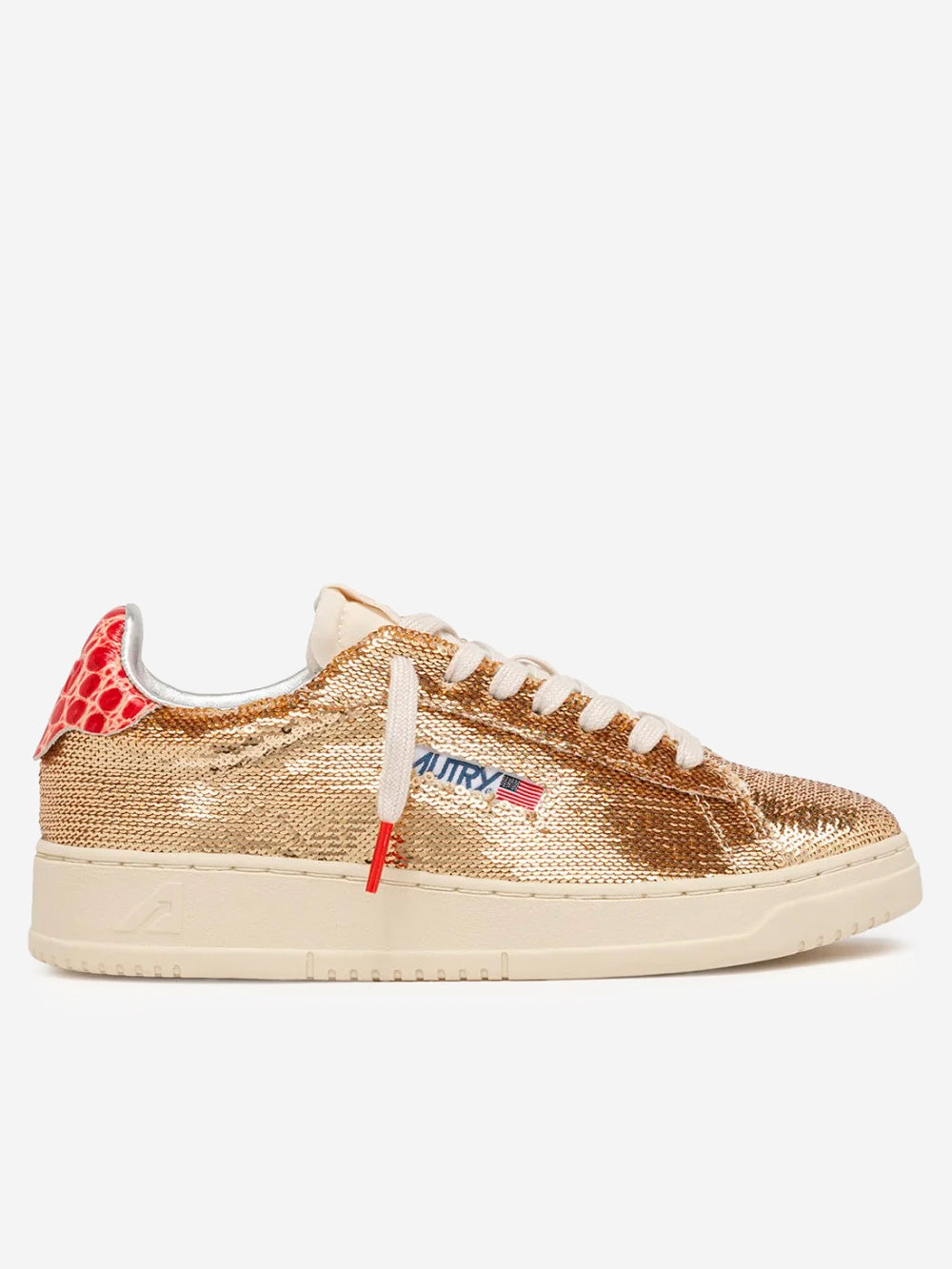 AUTRY W Dallas Low 'Sparkling' in pailettes platinum Oro Urbanstaroma