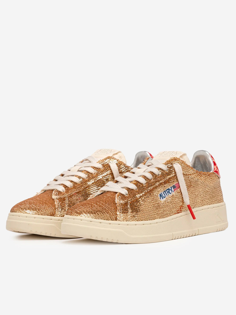 AUTRY W Dallas Low 'Sparkling' in pailettes platinum Oro Urbanstaroma