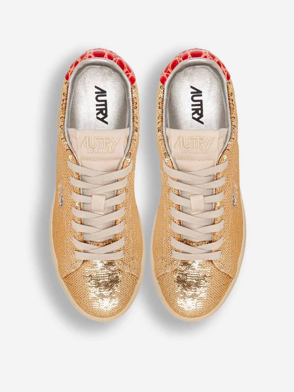 AUTRY W Dallas Low 'Sparkling' in pailettes platinum Oro Urbanstaroma