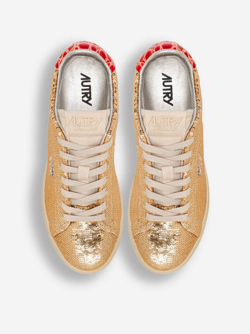 AUTRY W Dallas Low 'Sparkling' in pailettes platinum Oro