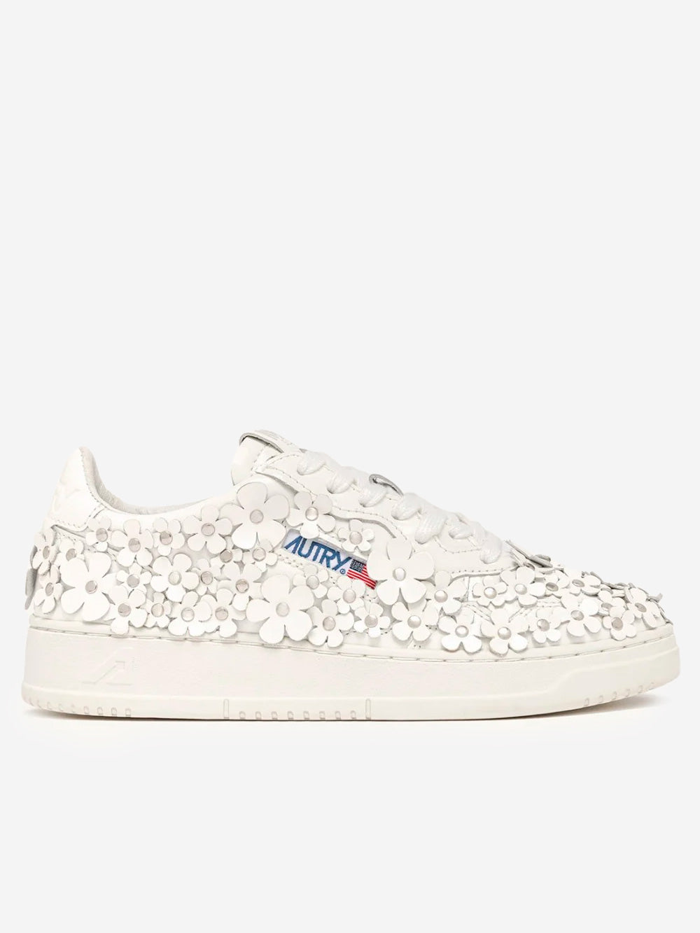 AUTRY W Medalist Low 'Blooming' in pelle verniciata bianca Bianco Urbanstaroma