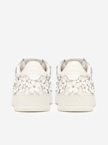 AUTRY W Medalist Low 'Blooming' in pelle verniciata bianca Bianco