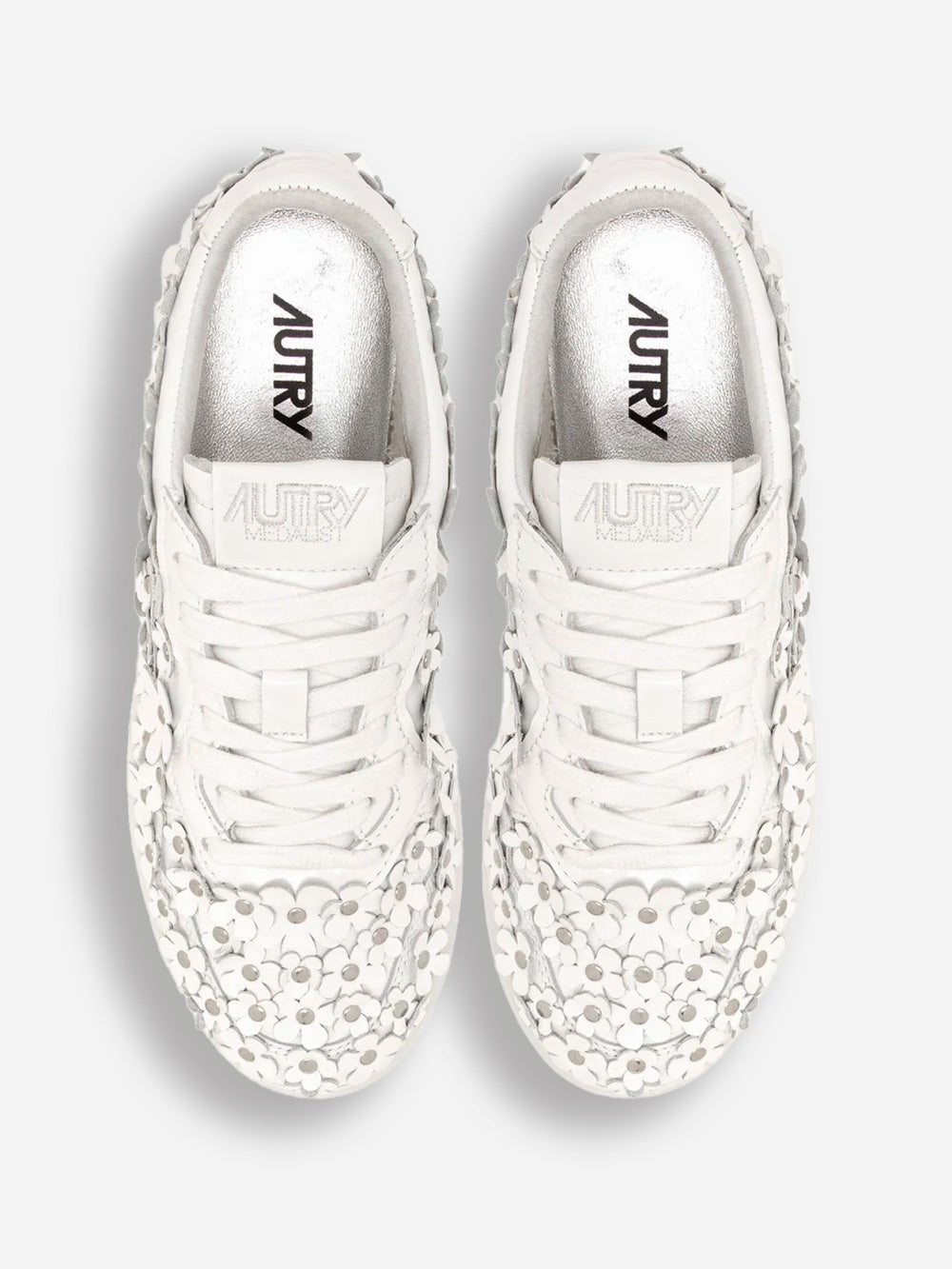 AUTRY W Medalist Low 'Blooming' in pelle verniciata bianca Bianco Urbanstaroma