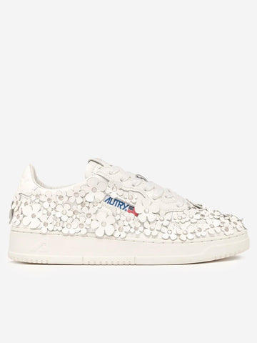 AUTRY W Medalist Low 'Blooming' in pelle verniciata bianca Bianco