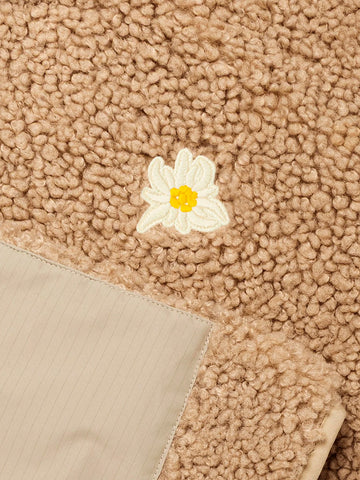 AUTRY Giacca in pile teddy unisex con zip e toppa 'Edelweiss' Cammello