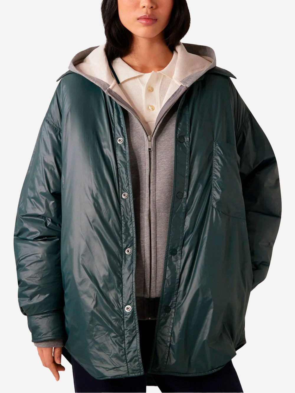 AUTRY Overshirt imbottito unisex in nylon verde Verde scuro Urbanstaroma